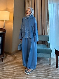 7Cihan Luxury - Oversize Denim İkili Takım