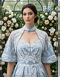 Mavi İşlemeli Kaftan /7 CİHAN