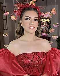 Kırmızı Güllü Gelin Tacı