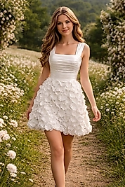 3D Çiçek Detaylı After Elbisesi