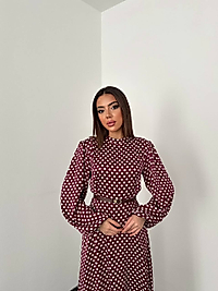 puantiyeli saten elbise 7 CİHAN