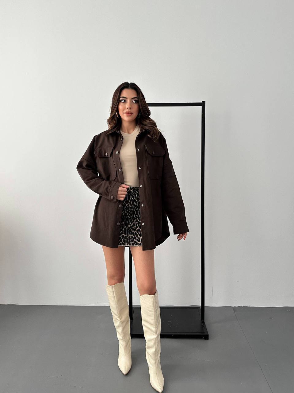 Kadın Lacivert Oversize Gömlek